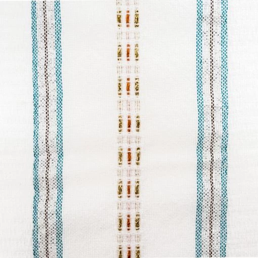 Tablecloths - Gabrieli Design - Turquoise, Orange, Black, Silver And Gold On White Home & Special Occasions