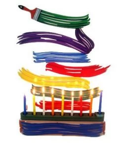 D. Gerstein Hanukkia Brush Strokes