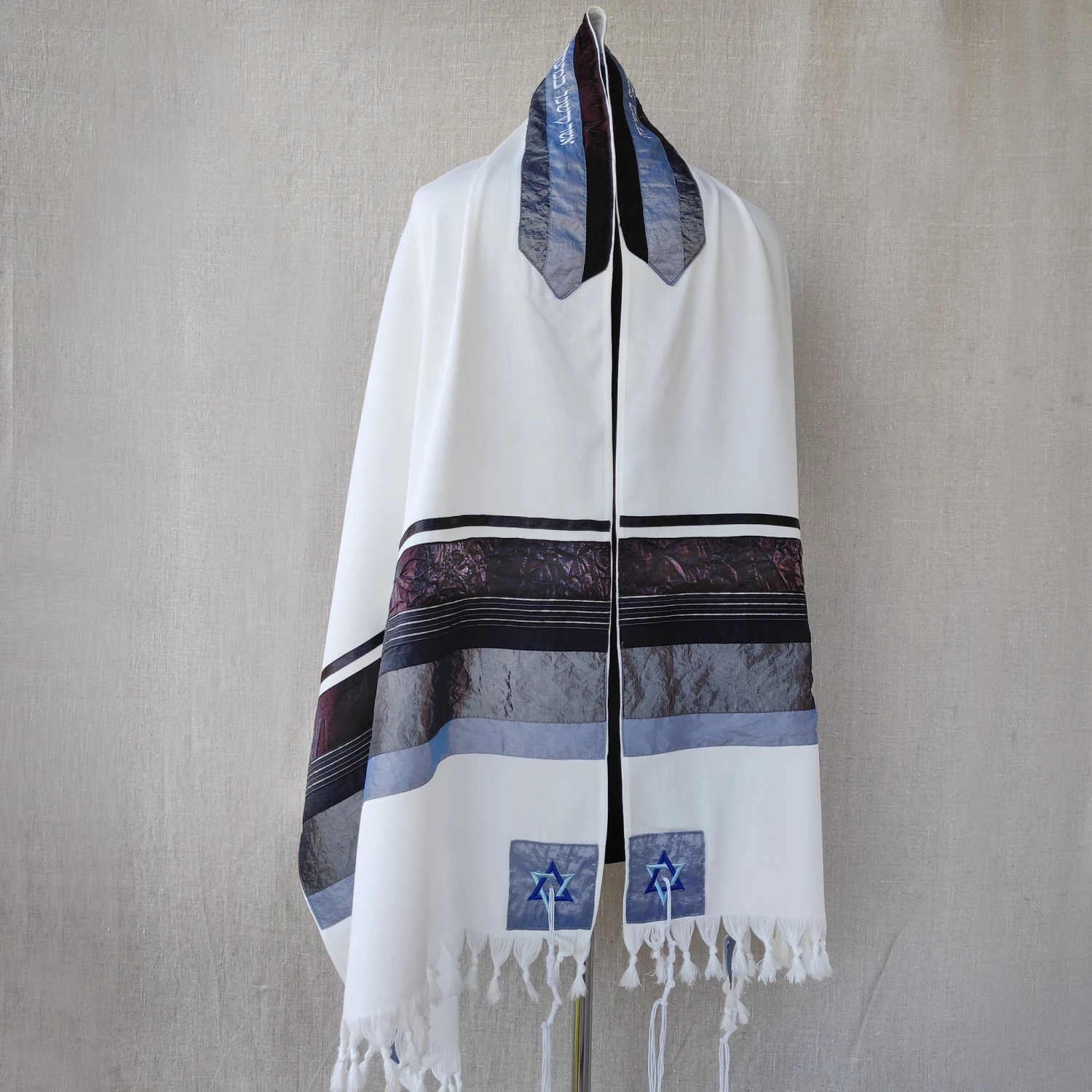Elegant Gabrieli Tallit - Rust Brown On White Gabrieli Tallits 5 Elegant Gabrieli Tallit - Rust Brown On White Gabrieli Tallits