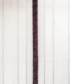 Gabrieli Tablecloths - Minimal Design - Bordeaux And Silver On White