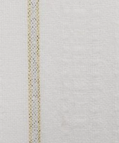 Gabrieli Tablecloths - Minimal Design - Gold And Silver On White