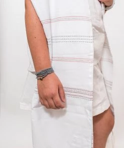 Gabrieli Tallit Elia - Silk Tallit - Pink And Silver On White Gabrieli Tallits