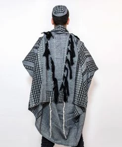 Gabrieli Tallit Gabrieli Tallits Yoel - Wool Tallit - Black And Grays On Gray