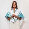 Gabrieli Tallit Samuel - Wool Tallit - Turquoise And Silver