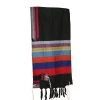 Gabrieli Tallit Esther - Wool Tallit - Rainbow Stripes On Black 1 Gabrieli Tallit Esther - Wool Tallit - Rainbow Stripes On Black