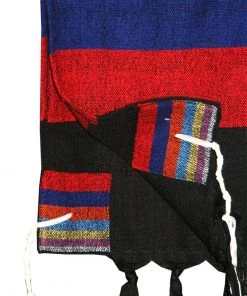 Gabrieli Tallit Esther - Wool Tallit - Rainbow Stripes On Black