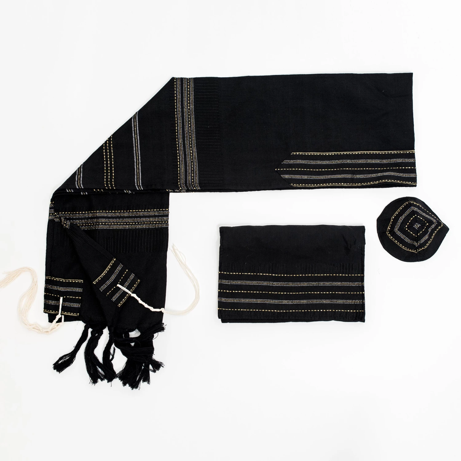 Gabrieli Tallit Elia - Silk Tallit - Gold And Silver On Black Gabrieli Tallits 3 Gabrieli Tallit Elia - Silk Tallit - Gold And Silver On Black Gabrieli Tallits
