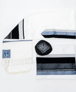Elegant Gabrieli Tallit - Black On White Gabrieli Tallits