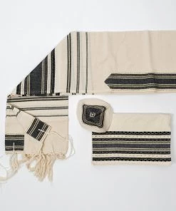 Gabrieli Tallit Samuel - Cotton Tallit - Black With Gold On Off-White 7 Gabrieli Tallit Samuel - Cotton Tallit - Black With Gold On Off-White