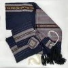 Gabrieli Tallit Gabrieli Premium - Wool Tallit - Lilac Purple, White, Bordeaux And Gold On Dark Blue Gabrieli Tallits