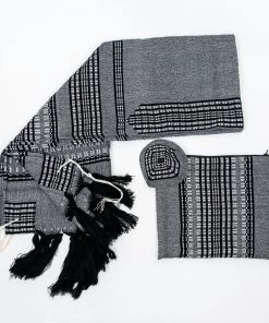 Gabrieli Tallit Gabrieli Tallits Yoel - Wool Tallit - Black And Grays On Gray
