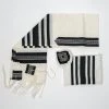 Gabrieli Tallit David - Wool Tallit - Wide Black Stripes Gabrieli Tallits