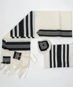 Gabrieli Tallit David - Wool Tallit - Wide Black Stripes Gabrieli Tallits