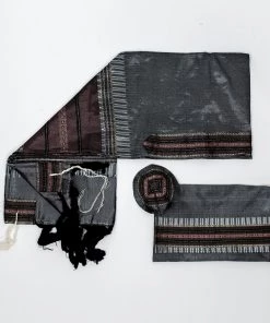 Gabrieli Tallit Elia - Silk Tallit- Pink With Gold On Gray Gabrieli Tallits