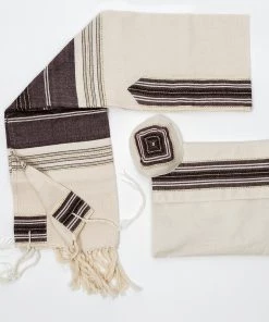 Gabrieli Tallit Gabrieli Tallits Elia - Cotton Tallit - Bordeaux With Gold On Off-White
