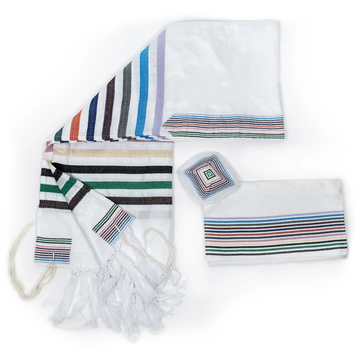 Gabrieli Tallit Josef - Silk Tallit - 12 Stripes On White 5 Gabrieli Tallit Josef - Silk Tallit - 12 Stripes On White