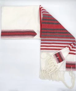 Gabrieli Tallit Ron - Wool Tallit - Red And Black Stripes Gabrieli Tallits